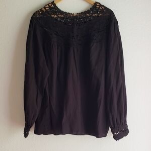 Torrid 100% Cotton Crochet Blouse Shirt Size 4 or 4X